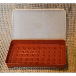 Vintage Tupperware 1292 Bacon/Deli Meat/Hot Dog/Marinade Keeper - Paprika Red